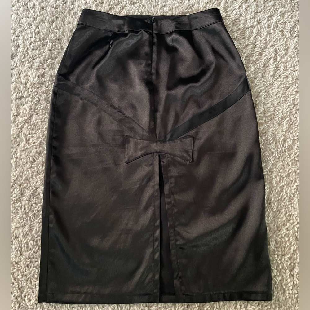 Silky Skirt with Bow Detail and Back Slit from E.C. Star